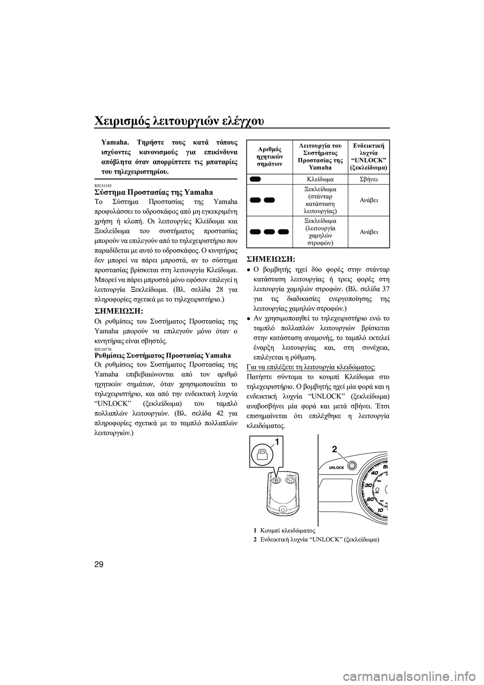 YAMAHA FX HO CRUISER 2014 ΟΔΗΓΌΣ ΧΡΉΣΗΣ (in Greek) Χειρισμός λειτουργιών ελέγχου
29
Yamaha. Τηρήστε τους κατά τόπους
ισχύοντες κανονισμούς για επικίνδυνα
απόβ YAMAHA FX HO CRUISER 2014 ΟΔΗΓΌΣ ΧΡΉΣΗΣ (in Greek) Χειρισμός λειτουργιών ελέγχου
29
Yamaha. Τηρήστε τους κατά τόπους
ισχύοντες κανονισμούς για επικίνδυνα
απόβ
