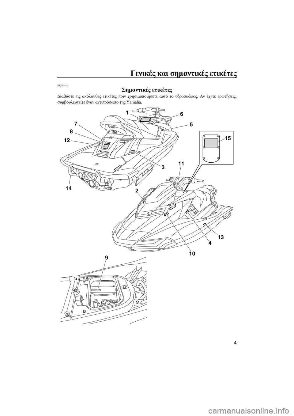 YAMAHA FX SHO 2012 ΟΔΗΓΌΣ ΧΡΉΣΗΣ (in Greek) Γενικές και σημαντικές ετικέτες
4
RJU30452
Σημαντικές ετικέτες
Διαβάστε τις ακόλουθες ετικέτες πριν χρησιμοποι YAMAHA FX SHO 2012 ΟΔΗΓΌΣ ΧΡΉΣΗΣ (in Greek) Γενικές και σημαντικές ετικέτες
4
RJU30452
Σημαντικές ετικέτες
Διαβάστε τις ακόλουθες ετικέτες πριν χρησιμοποι