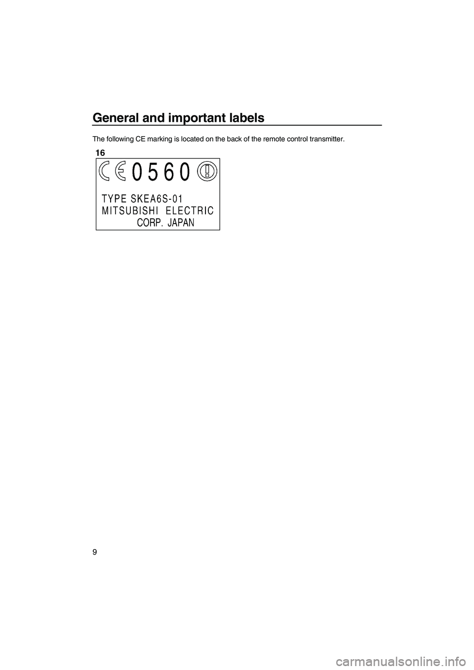 YAMAHA FX SHO 2010 User Guide General and important labels
9
The following CE marking is located on the back of the remote control transmitter.
UF1W72E0.book  Page 9  Monday, June 1, 2009  1:42 PM 