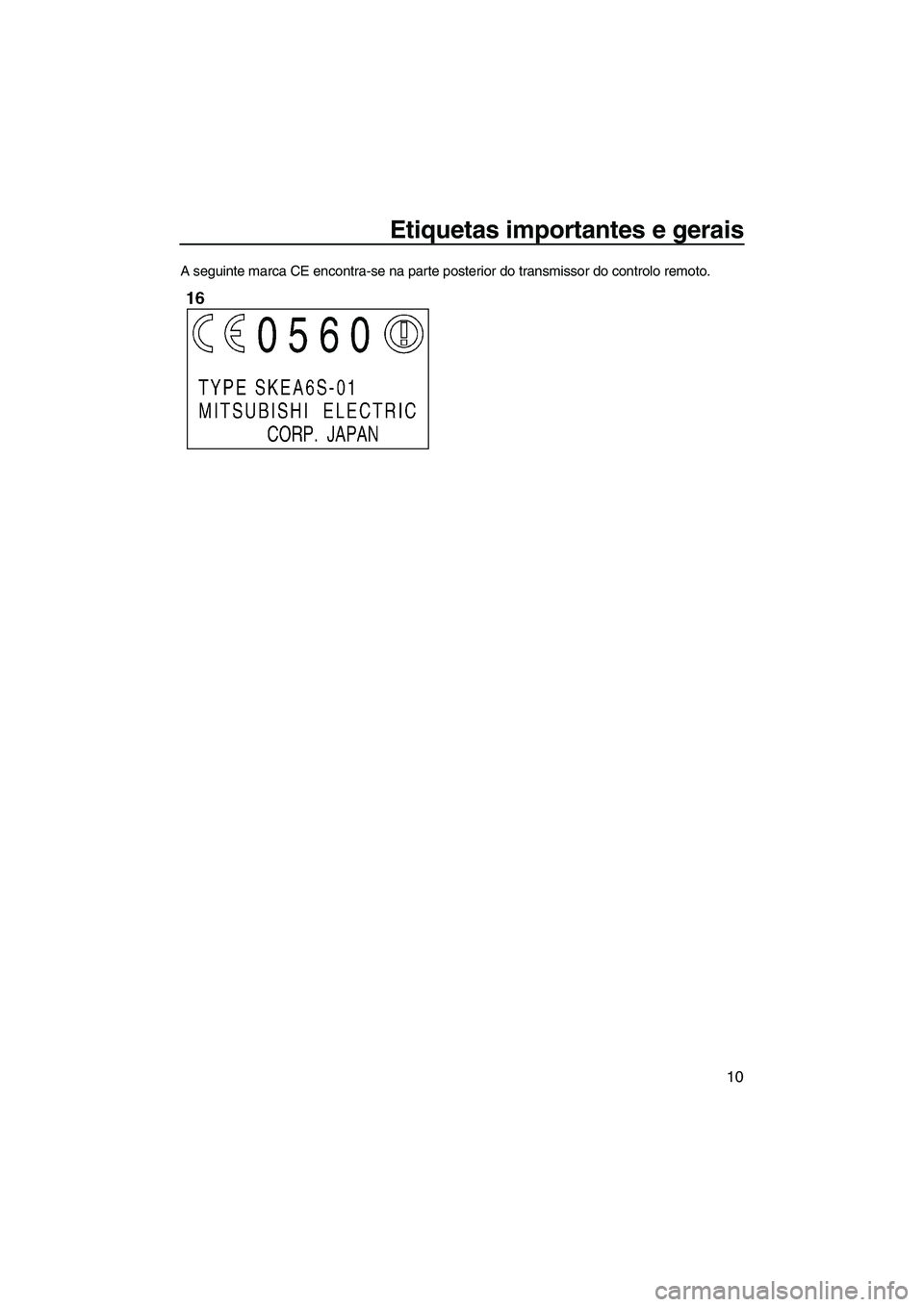 YAMAHA FX SHO 2010  Manual de utilização (in Portuguese) Etiquetas importantes e gerais
10
A seguinte marca CE encontra-se na parte posterior do transmissor do controlo remoto.
UF1W72P0.book  Page 10  Friday, June 19, 2009  7:21 PM 