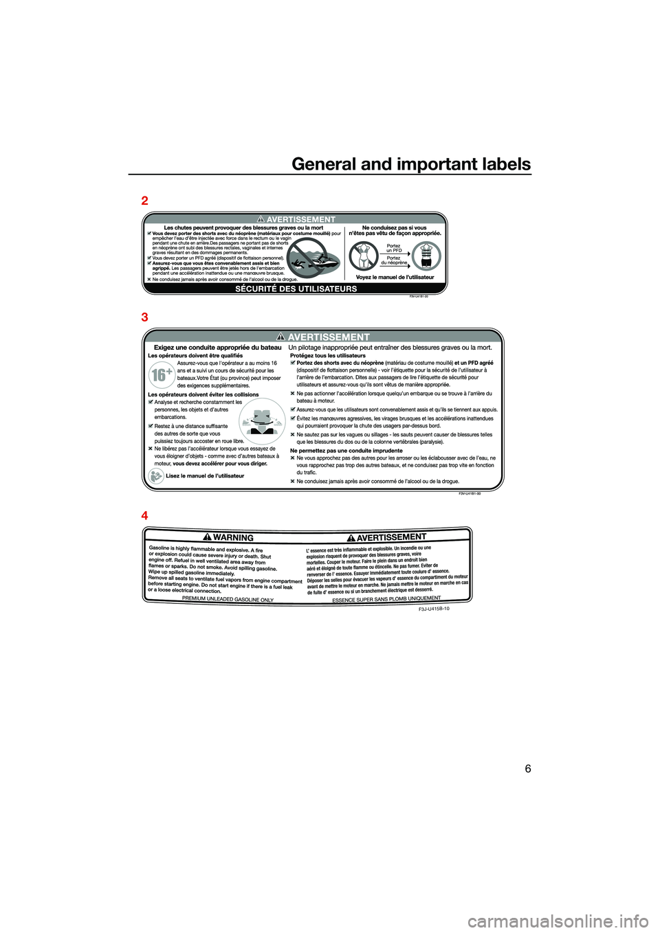 YAMAHA FX SVHO 2022 User Guide General and important labels
6
F3J-U4 15B-10
2
3
4
UF3X73E0.book Page 6 Wednesday, October 6, 2021 9:04 AM YAMAHA FX SVHO 2022 User Guide General and important labels
6
F3J-U4 15B-10
2
3
4
UF3X73E0.book Page 6 Wednesday, October 6, 2021 9:04 AM