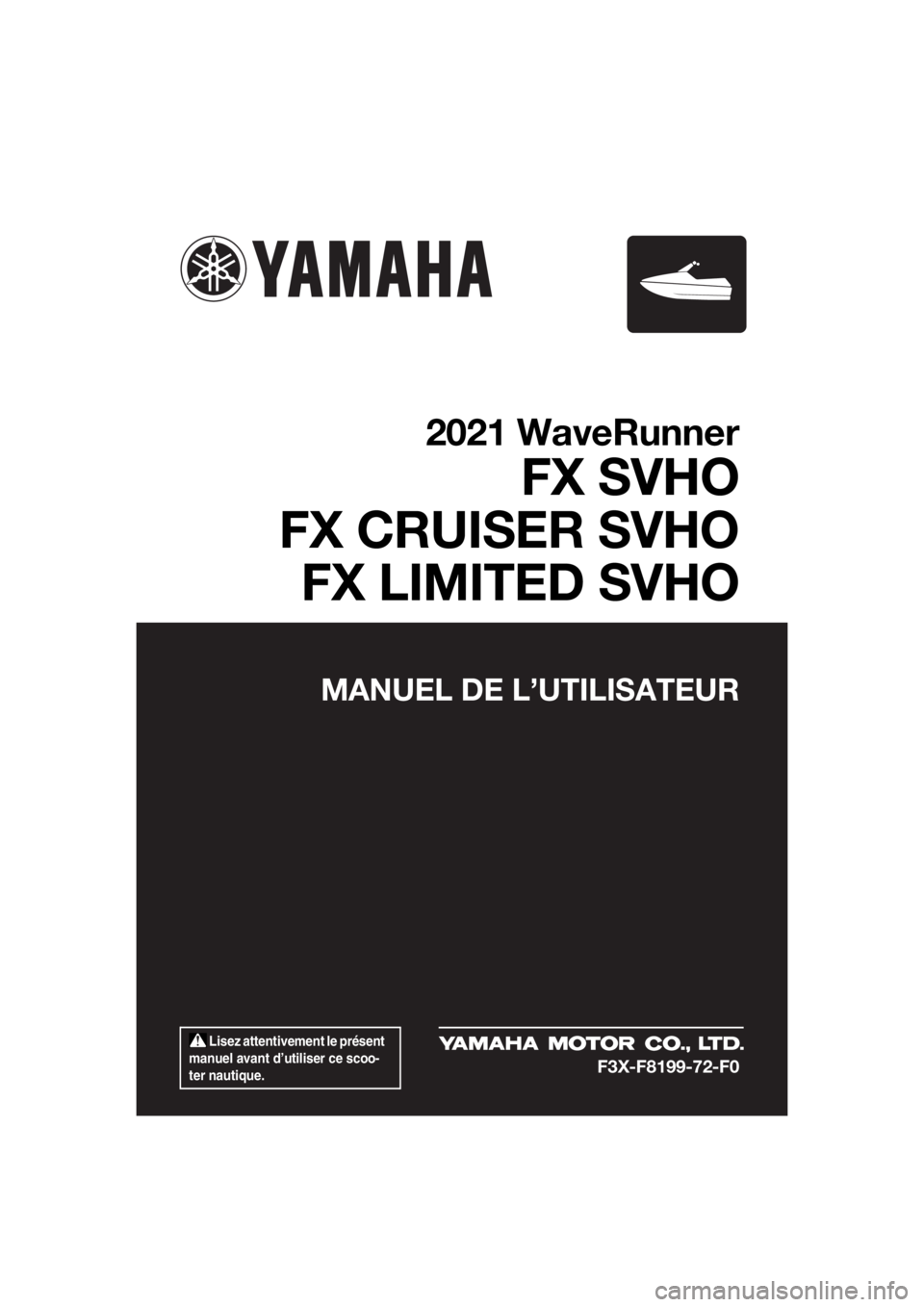 YAMAHA FX SVHO 2021  Notices Demploi (in French) 