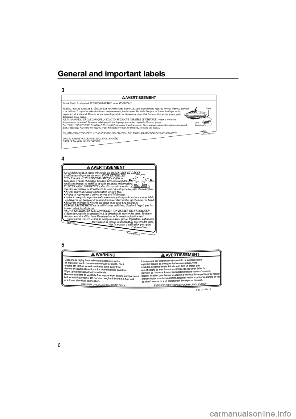 YAMAHA FX SVHO 2017 User Guide General and important labels
6
F
1
B
-U
4
1
B
1-3
1
F3J-U415B-10
3
4
5
UF3J74E0.book  Page 6  Wednesday, July 6, 2016  11:57 AM 
