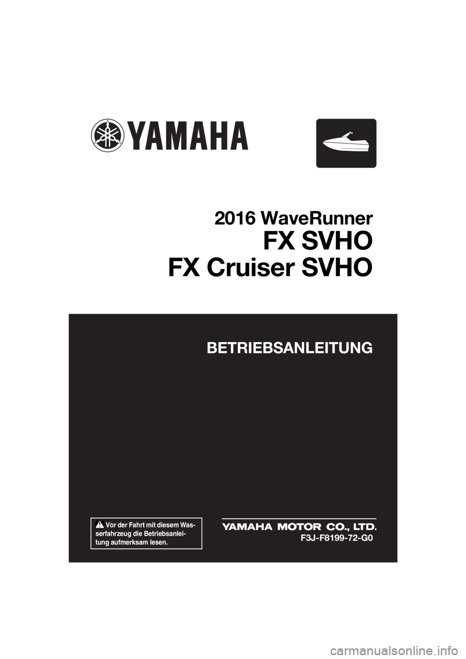 YAMAHA FX SVHO 2016  Betriebsanleitungen (in German) 
