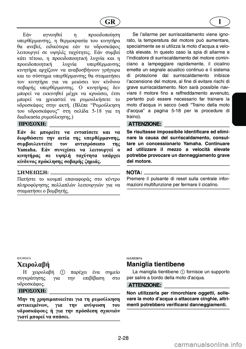 YAMAHA GP1200 2001  Manual de utilização (in Portuguese) 2-28
I�*�5
