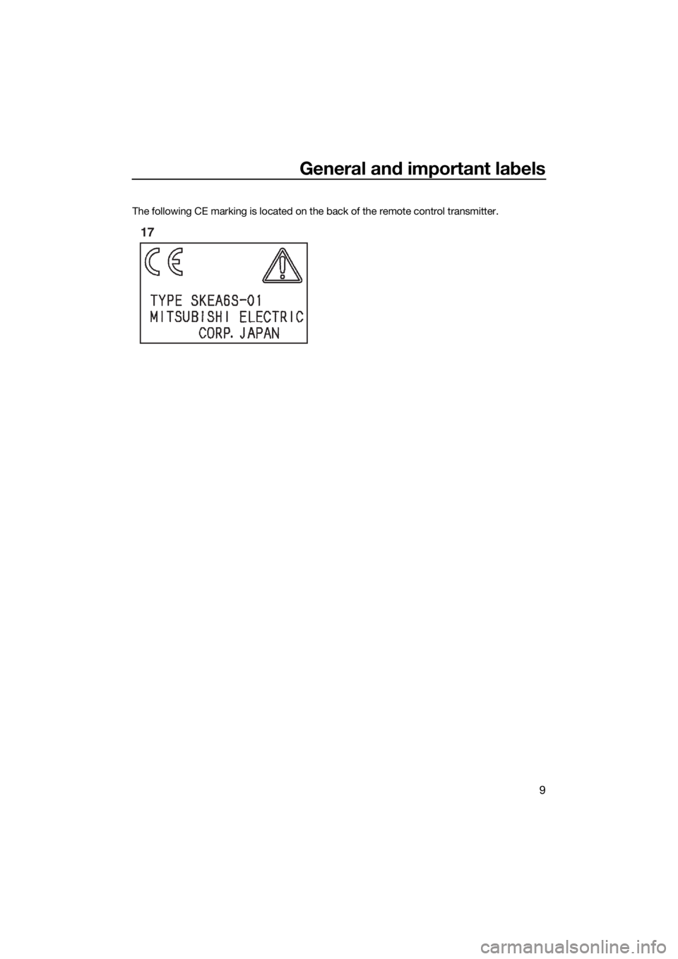 YAMAHA GP1800 2018 User Guide General and important labels
9
The following CE marking is located on the back of the remote control transmitter.
17
UF3P71E0.book Page 9 Tuesday, June 27, 2017 10:54 AM YAMAHA GP1800 2018 User Guide General and important labels
9
The following CE marking is located on the back of the remote control transmitter.
17
UF3P71E0.book Page 9 Tuesday, June 27, 2017 10:54 AM