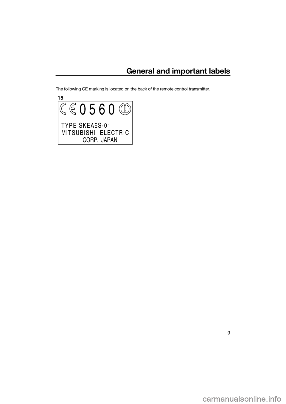 YAMAHA GP1800 2017 User Guide General and important labels
9
The following CE marking is located on the back of the remote control transmitter.
UF3P70E0.book  Page 9  Friday, September 2, 2016  11:32 AM 