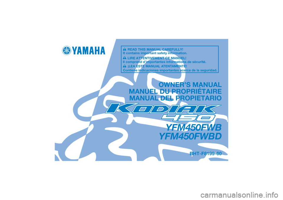 YAMAHA KODIAK 450 2022  Notices Demploi (in French) 