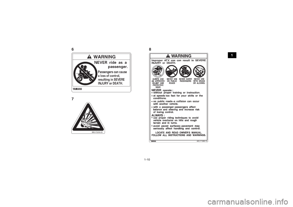 YAMAHA KODIAK 450 2018 Owners Manual 1-10
1
BB5-F2259-20
78
6
UBB560E0.book Page 10 Friday, March 10, 2017 10:20 AM YAMAHA KODIAK 450 2018 Owners Manual 1-10
1
BB5-F2259-20
78
6
UBB560E0.book Page 10 Friday, March 10, 2017 10:20 AM
