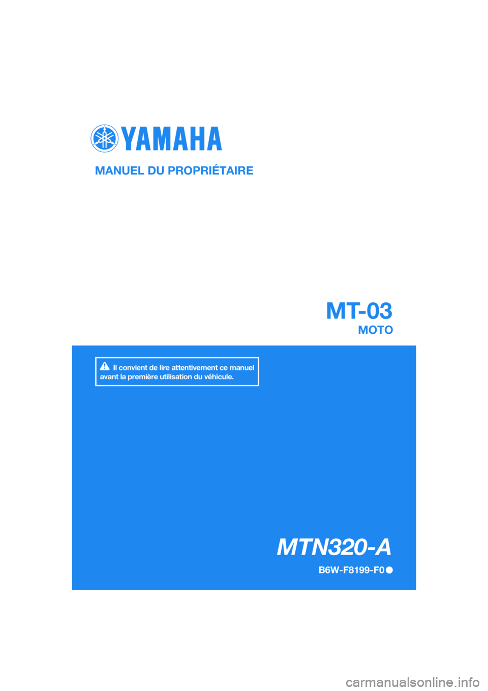 YAMAHA MT-03 2020  Notices Demploi (in French) 