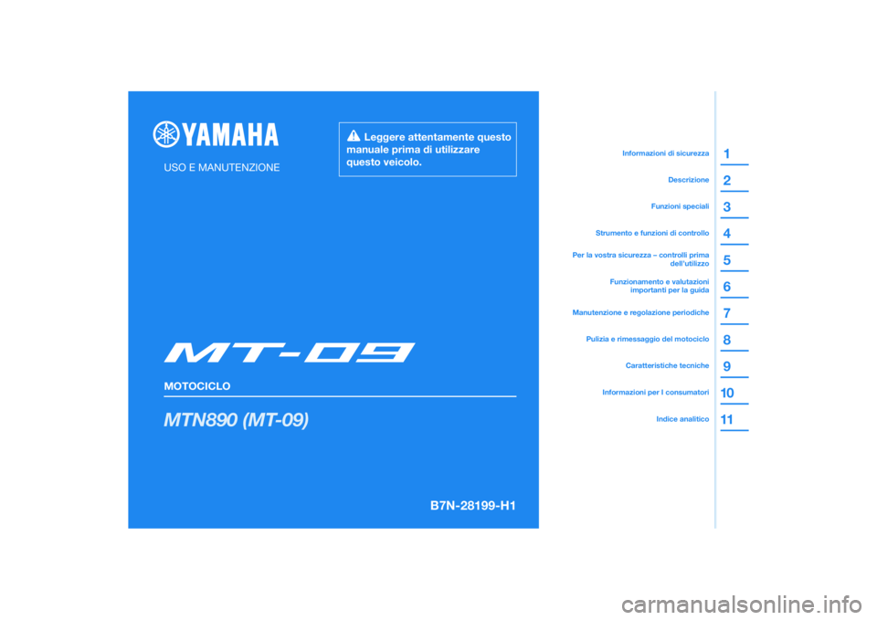 YAMAHA MT-09 2022  Manuale duso (in Italian) 