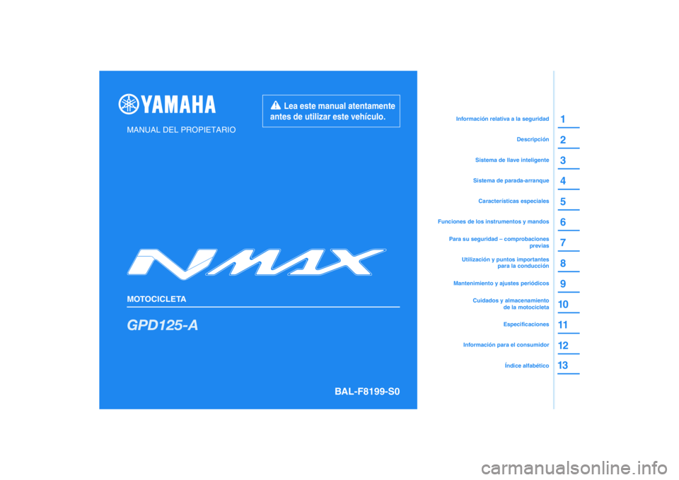 YAMAHA NMAX 125 2020  Manuale de Empleo (in Spanish) 