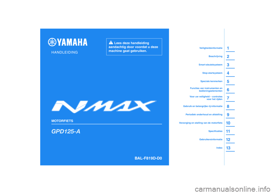 YAMAHA NMAX 125 2021  Instructieboekje (in Dutch) 