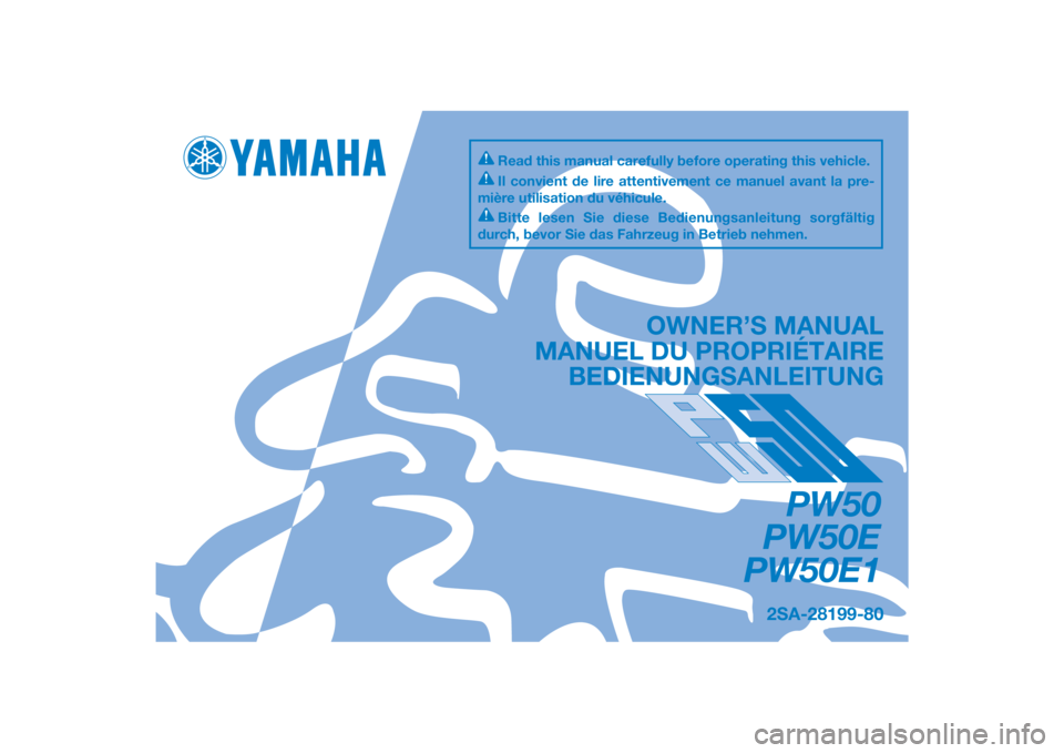YAMAHA PW50 2014  Notices Demploi (in French) 
