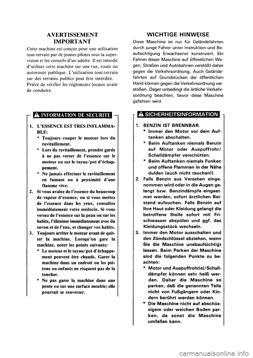 YAMAHA PW50 2001 Notices Demploi (in French) YAMAHA PW50 2001 Notices Demploi (in French)