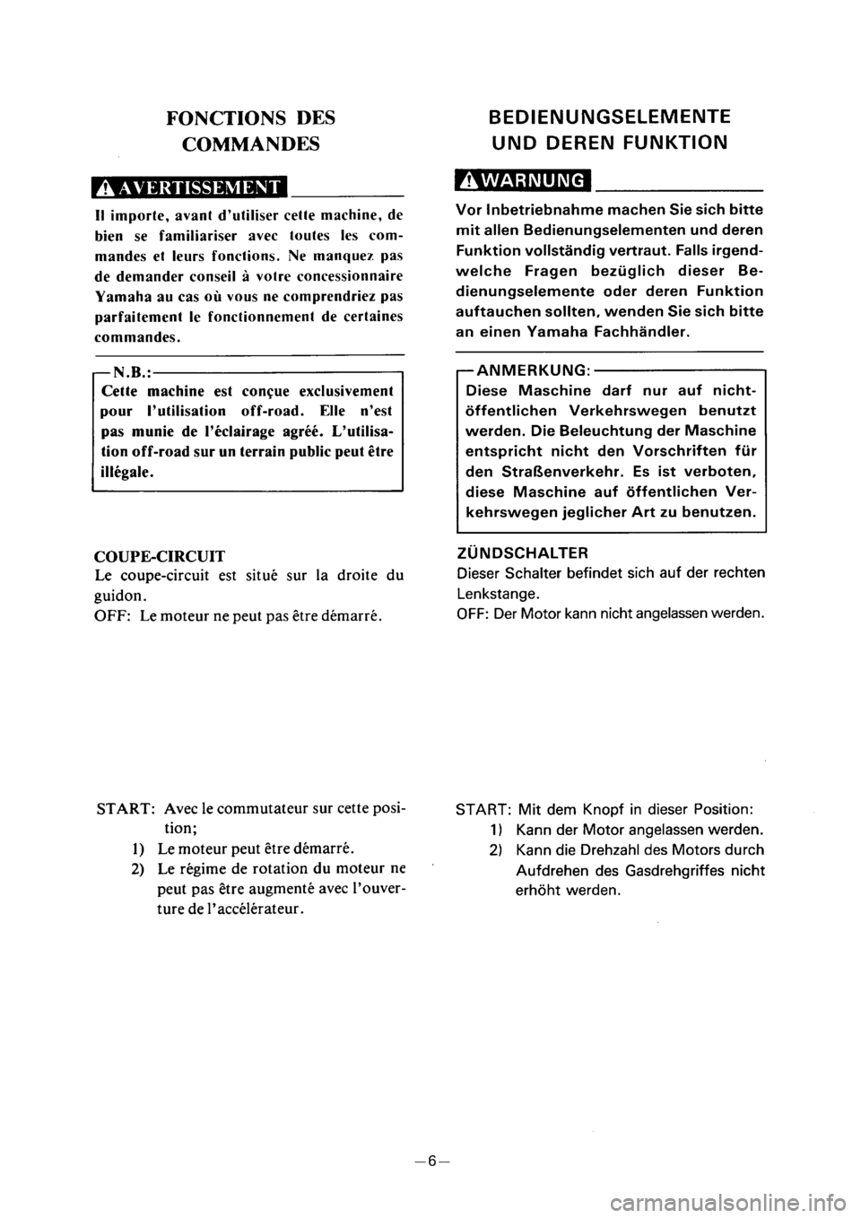 YAMAHA PW50 2001 Owners Manual YAMAHA PW50 2001 Owners Manual