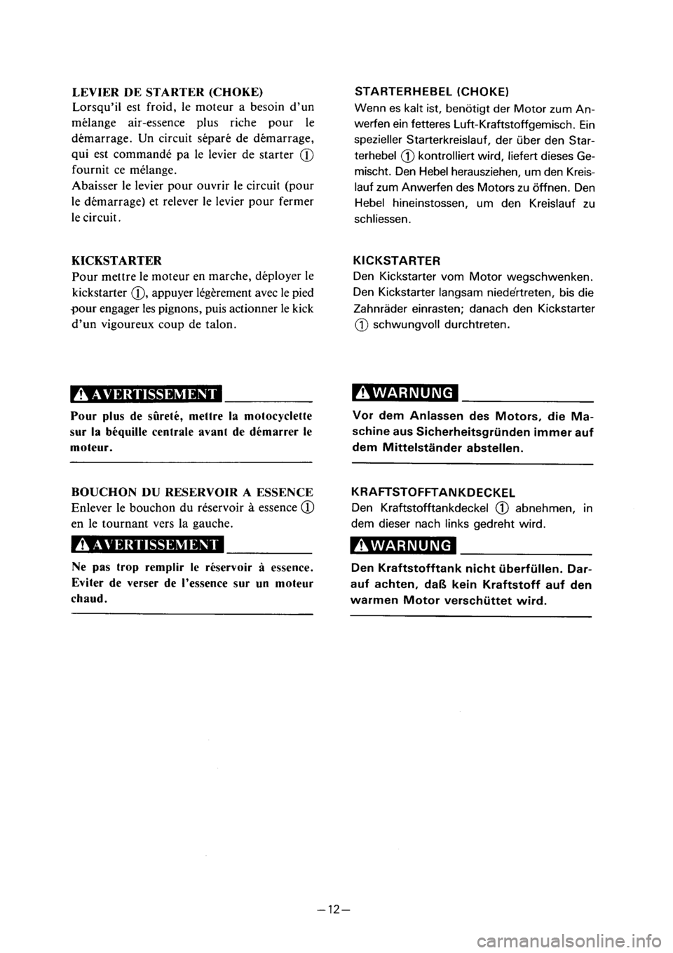 YAMAHA PW50 2001 Notices Demploi (in French) YAMAHA PW50 2001 Notices Demploi (in French)