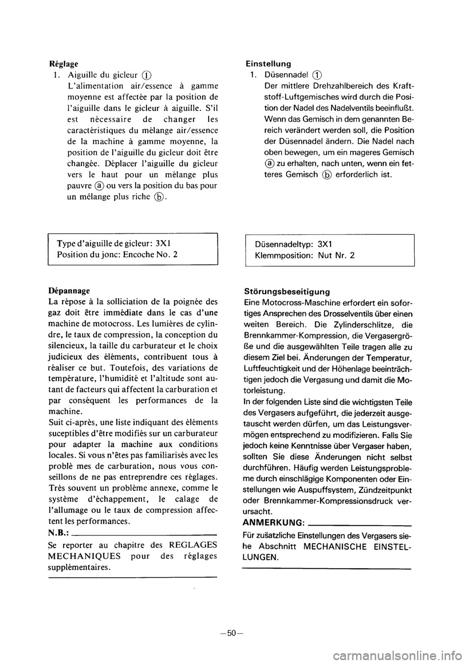 YAMAHA PW50 2001 Manual PDF 