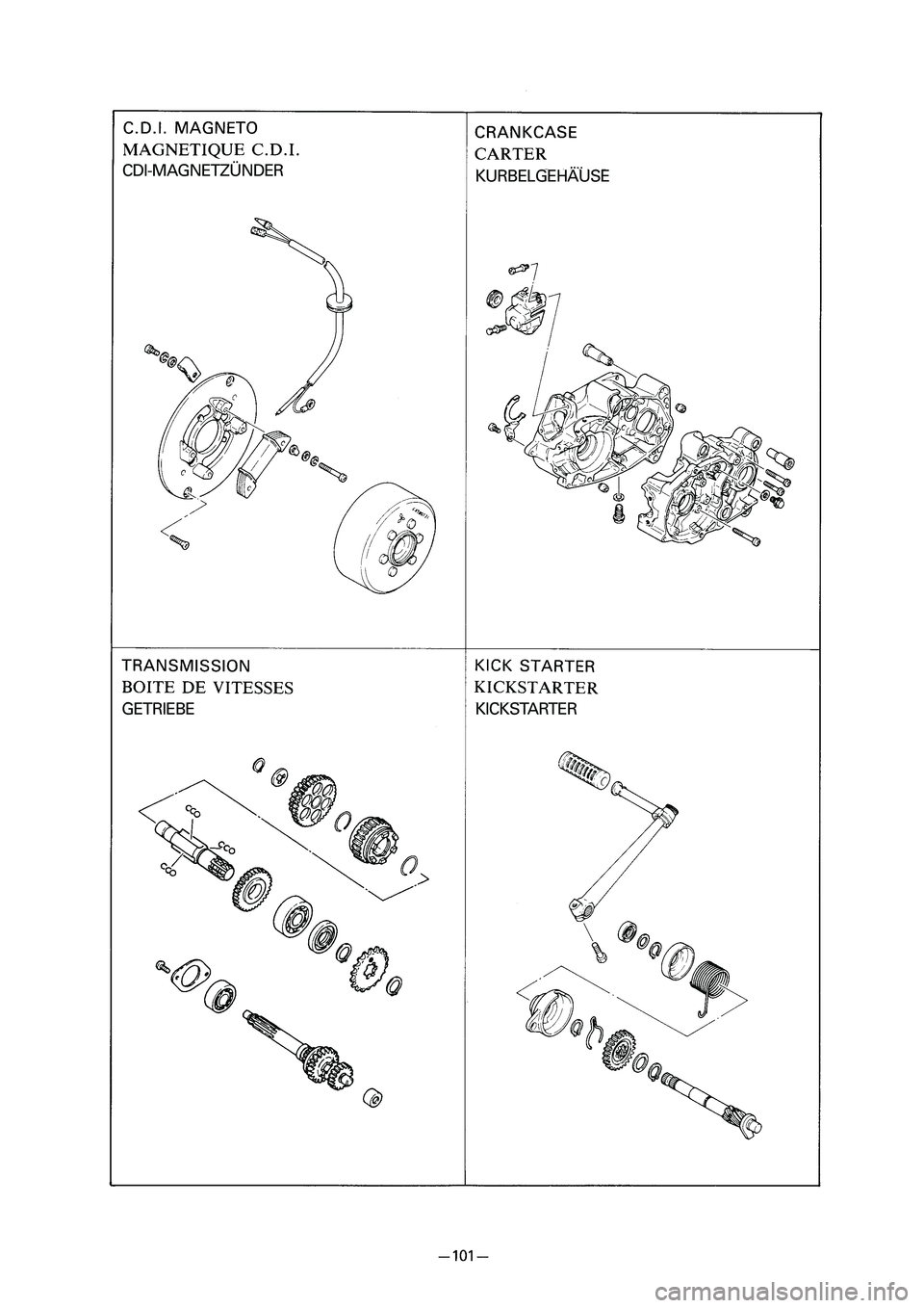 YAMAHA PW80 2006  Betriebsanleitungen (in German) CDI-MAGNETZÜNDERKURBELGEHÄUSE
GETRIEBEKICKSTARTER
� ��3�7������ � �������� ������ � 