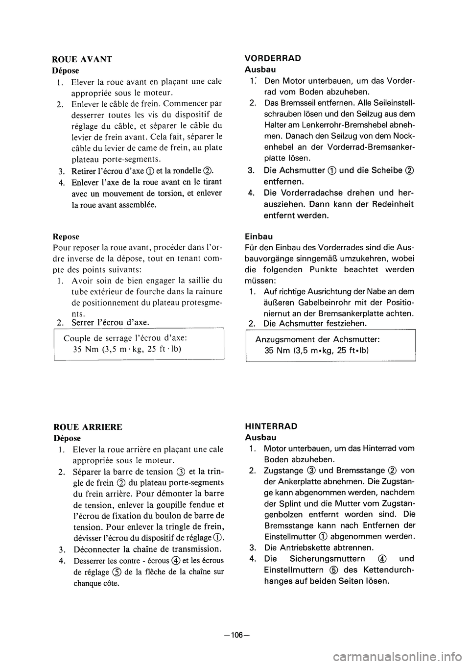 YAMAHA PW80 2005 Notices Demploi (in French) 3RV 8E 3 04.4.13 10:29 25 YAMAHA PW80 2005 Notices Demploi (in French) 3RV 8E 3 04.4.13 10:29 25
