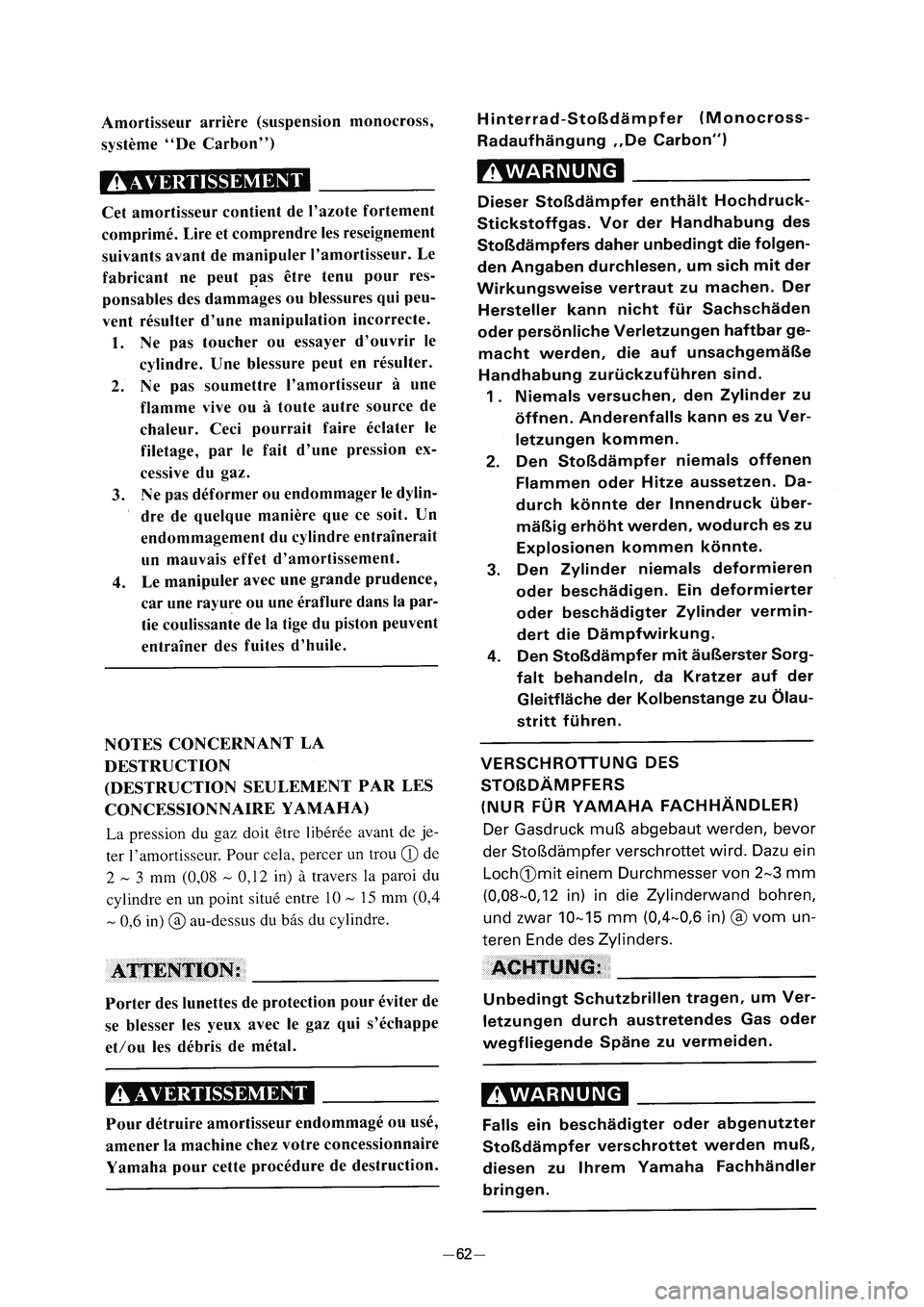 YAMAHA PW80 2005 Notices Demploi (in French) 3RV 8E 2 04.4.13 10:14 31 YAMAHA PW80 2005 Notices Demploi (in French) 3RV 8E 2 04.4.13 10:14 31