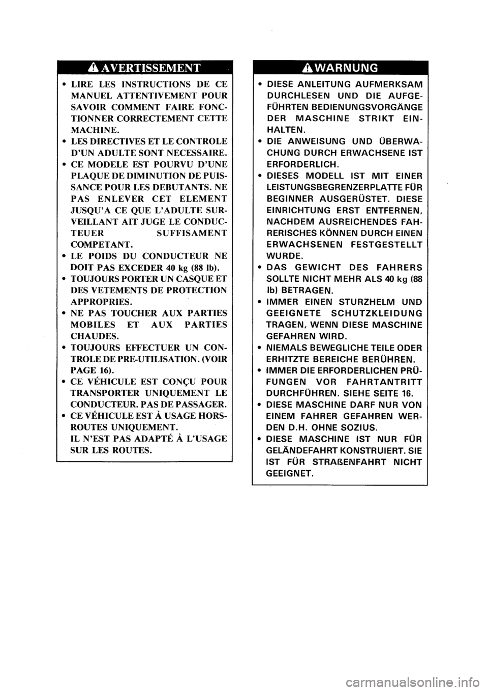 YAMAHA PW80 2001  Notices Demploi (in French) 