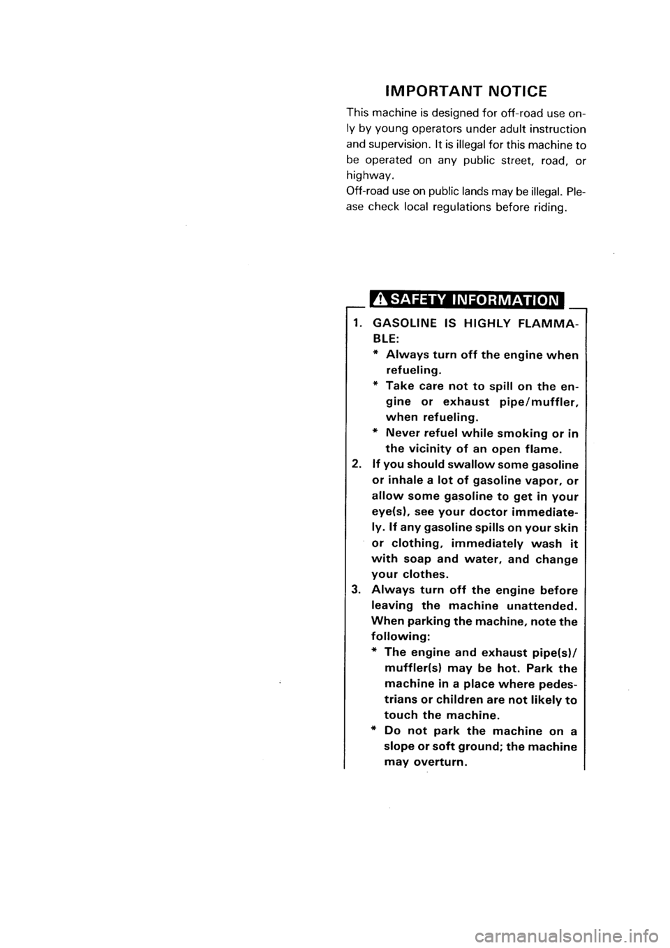 YAMAHA PW80 2001  Owners Manual 
