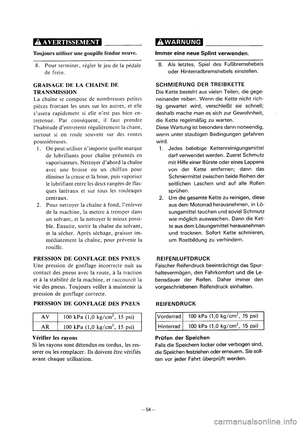 YAMAHA PW80 2001 Betriebsanleitungen (in German) YAMAHA PW80 2001 Betriebsanleitungen (in German)