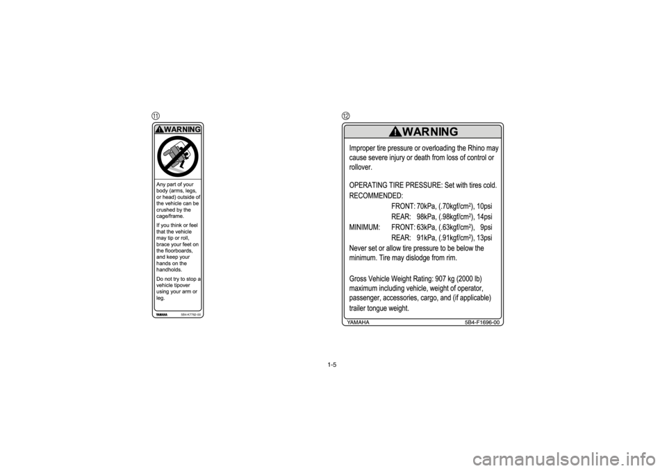 YAMAHA RHINO 700 2013 User Guide 1-5
AB� \b 	
 	
\f	
  
	 
 	\b
 	

\b   \f

 \f \b



 	 \b 	 

\b\b \b 
 \b 	 	
\f 	 
\b 	
\b 