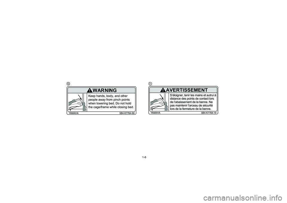 YAMAHA RHINO 700 2009  Notices Demploi (in French) 1-6
0AEE.book  Page 6  Tuesday, June 17, 2008  9:00 AM 