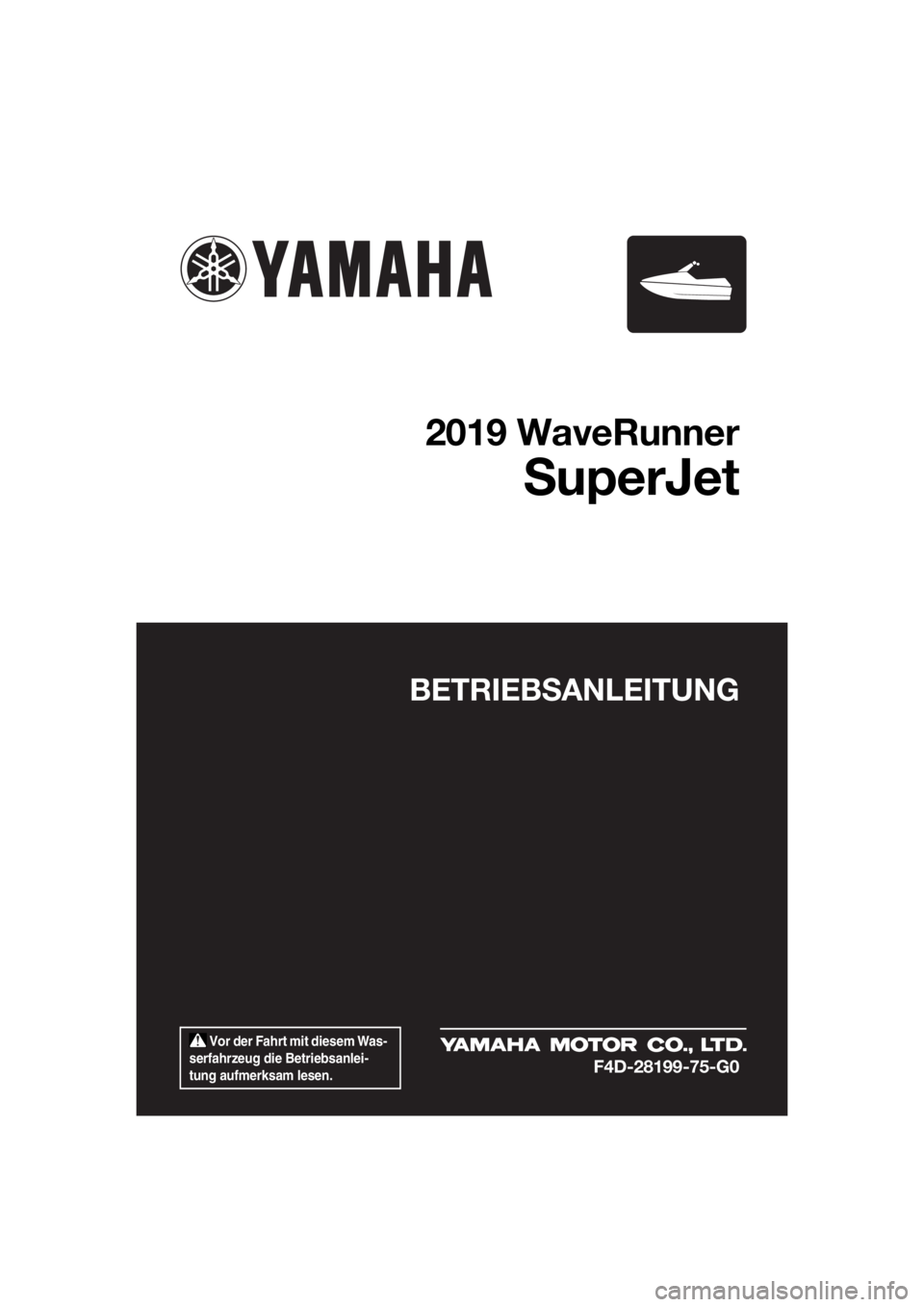 YAMAHA SUPERJET 2019  Betriebsanleitungen (in German) 