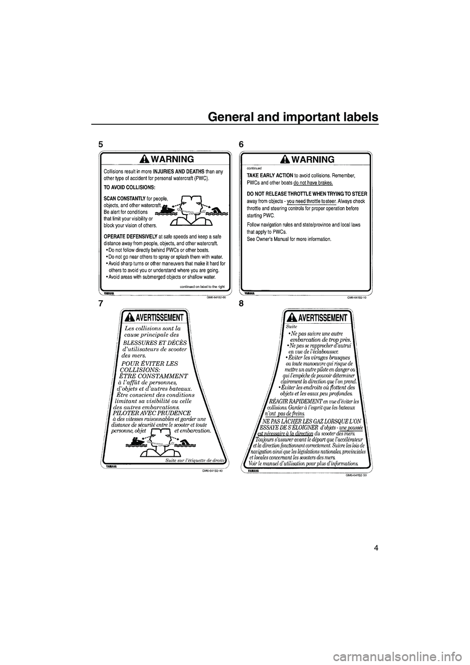 YAMAHA SUPERJET 2008 User Guide General and important labels
4
UF2F70E0.book  Page 4  Tuesday, April 17, 2007  9:56 AM 