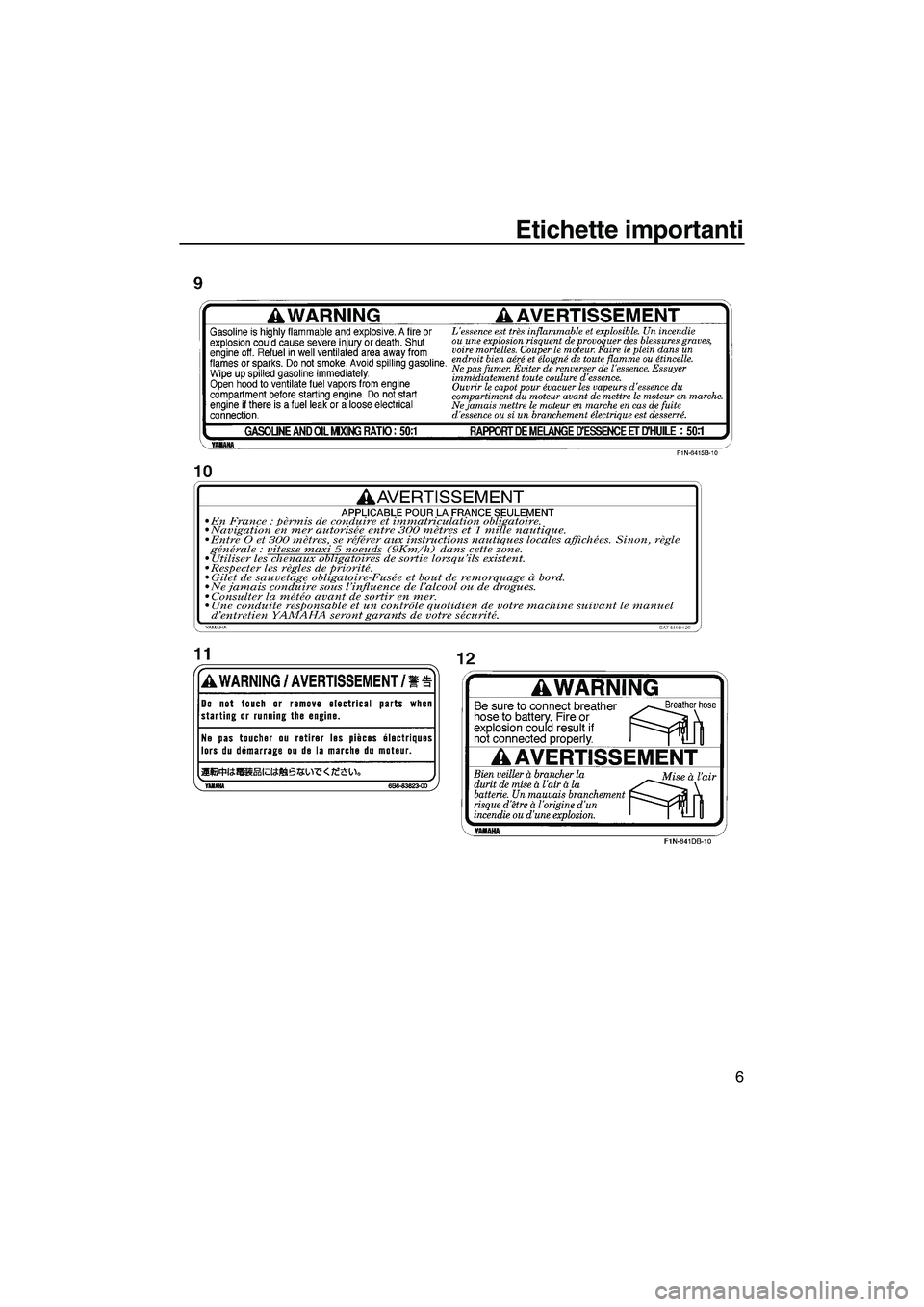 YAMAHA SUPERJET 2008  Manuale duso (in Italian) Etichette importanti
6
UF2F70H0.book  Page 6  Tuesday, April 17, 2007  9:22 AM 