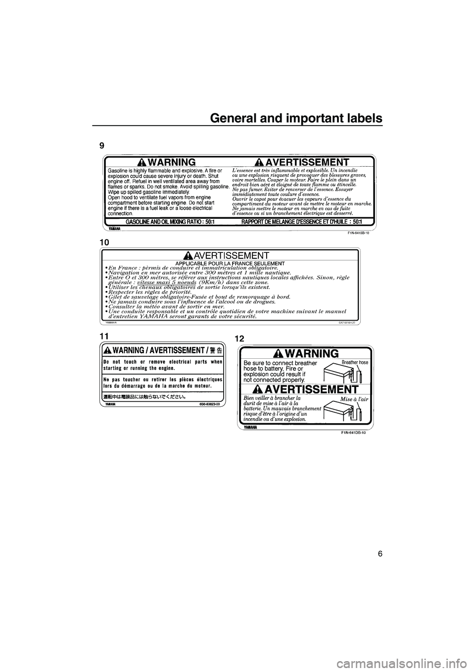 YAMAHA SUPERJET 2007 User Guide General and important labels
6
UF1N75E0.book  Page 6  Tuesday, May 16, 2006  9:53 AM 