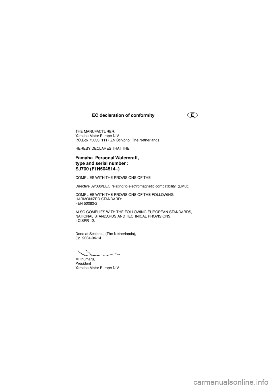 YAMAHA SUPERJET 2005  Owners Manual UF1N73.book  Page 1  Monday, May 10, 2004  10:37 AM 