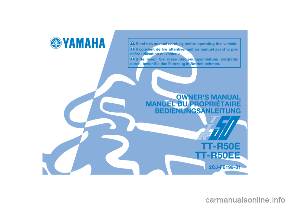 YAMAHA TTR50 2014  Owners Manual 
