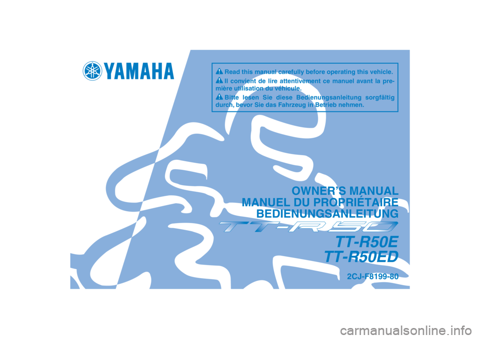 YAMAHA TTR50 2013  Owners Manual 
