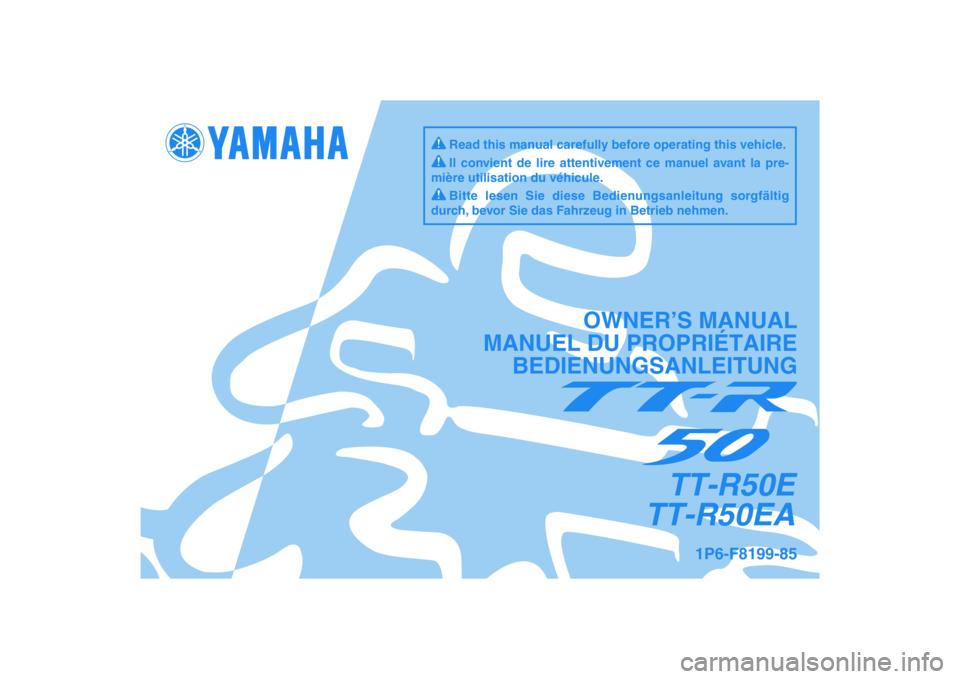 YAMAHA TTR50 2011  Owners Manual 