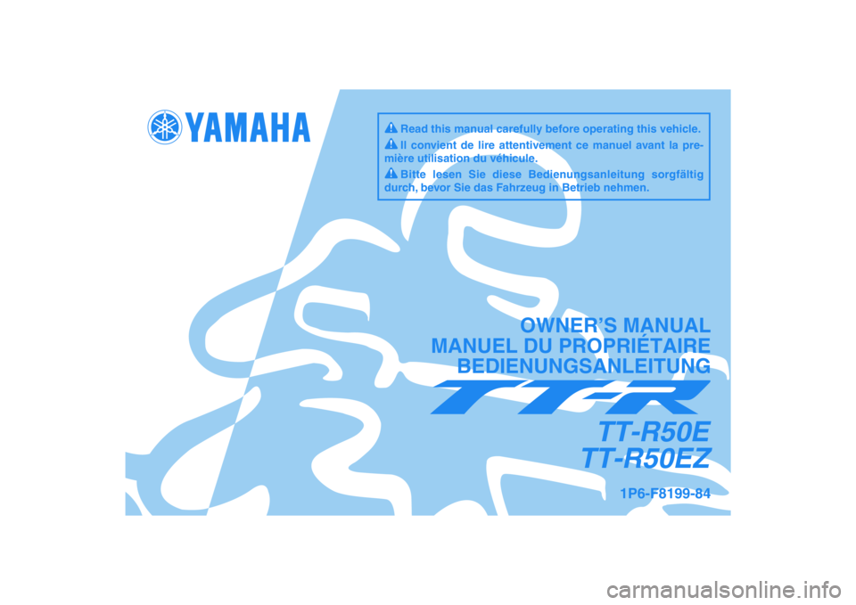 YAMAHA TTR50 2010  Owners Manual 