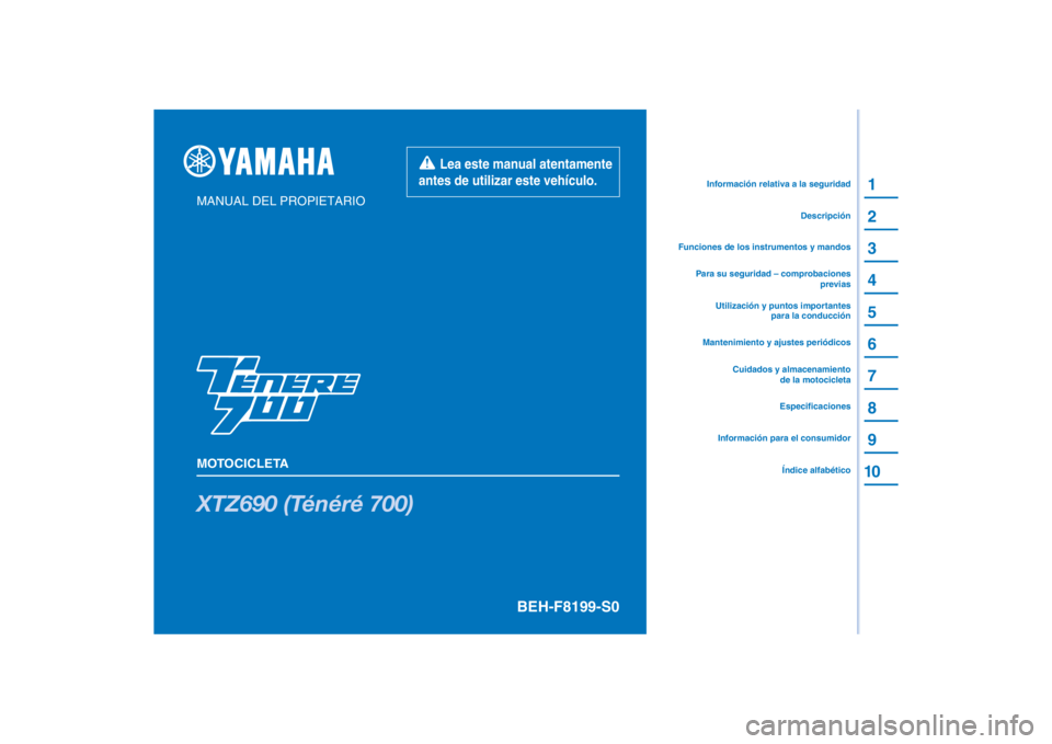 YAMAHA TENERE 700 2021  Manuale de Empleo (in Spanish) 