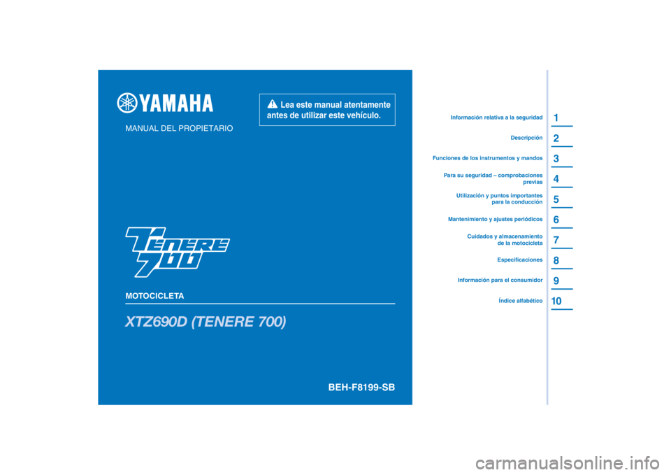 YAMAHA TENERE 700 RALLY EDITION 2022  Manuale de Empleo (in Spanish) 
