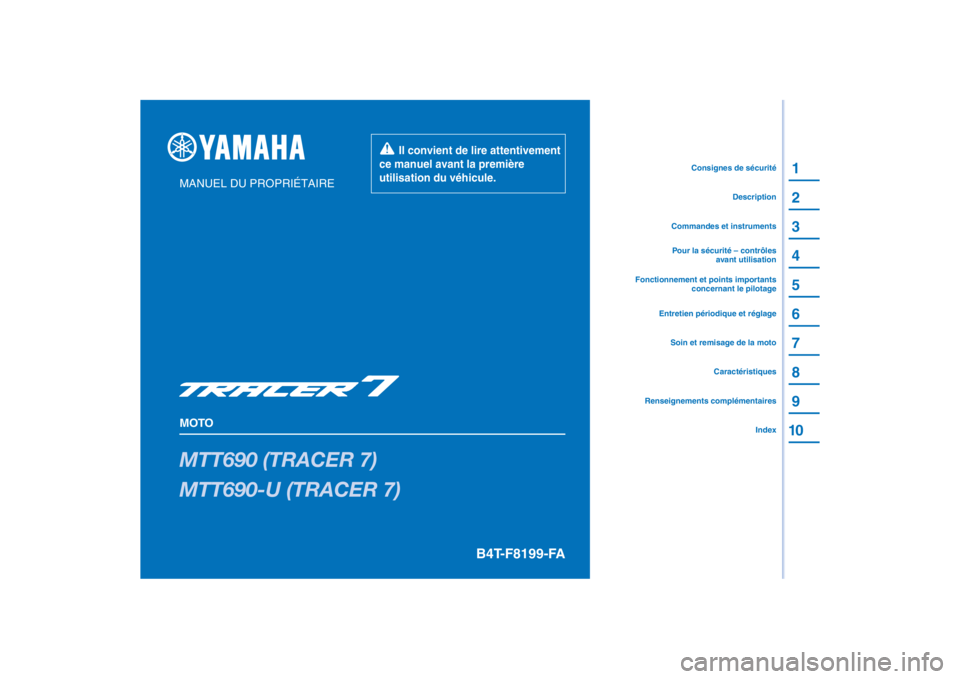 YAMAHA TRACER 7 2022  Notices Demploi (in French) 
