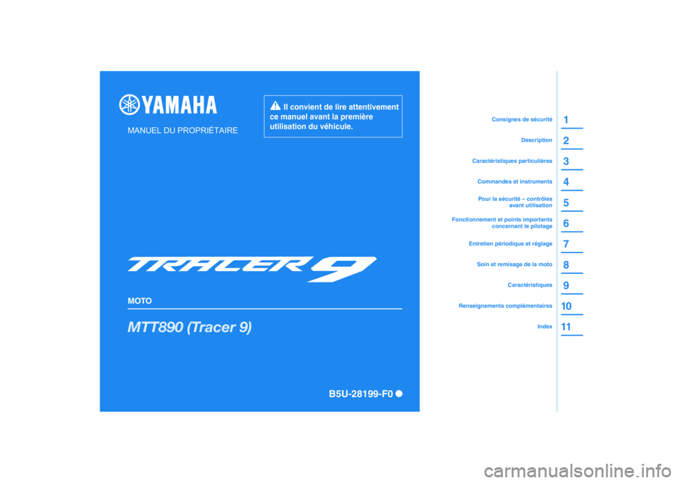 YAMAHA TRACER 900 2021  Notices Demploi (in French) 