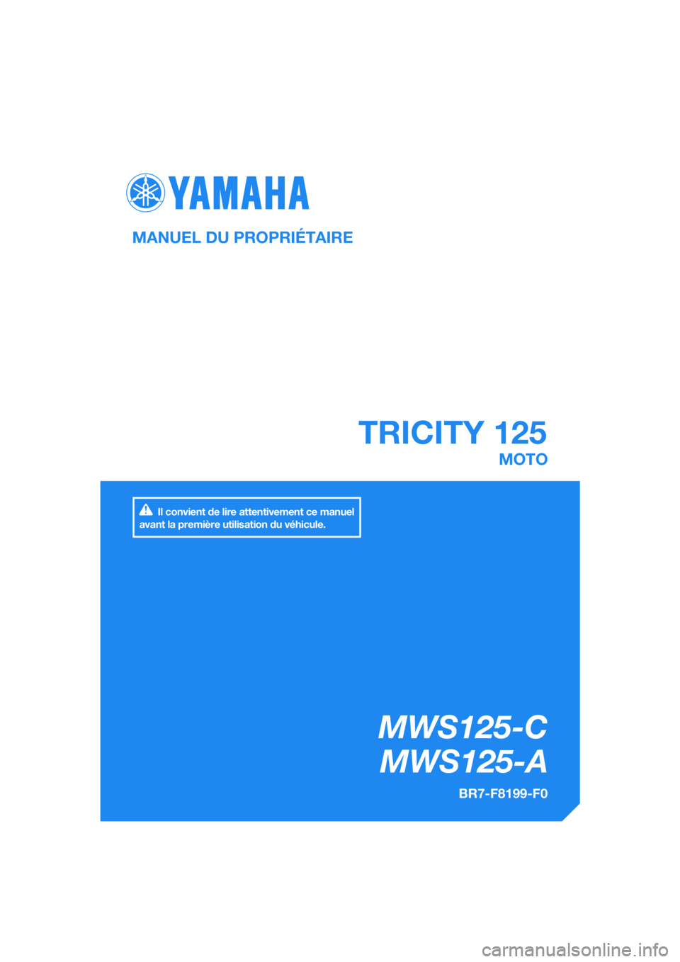 YAMAHA TRICITY 2017  Notices Demploi (in French) 