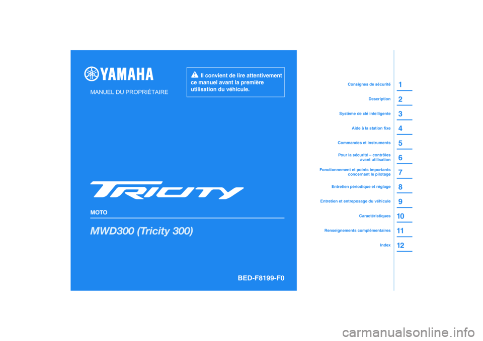 YAMAHA TRICITY 300 2021  Notices Demploi (in French) 
