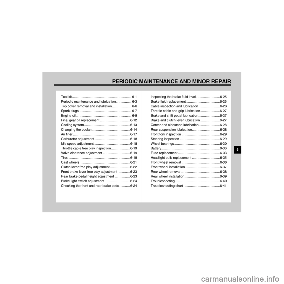 YAMAHA VMAX 1999 Service Manual 3
1&3*0%*$ÿ."*/5&/"/$&ÿ"/%ÿ.*/03ÿ3&1"*3
ðIPNFð*NBJðJNBJ@EBUBð")çïçè@7.9îíò&íð&OHMJTIð&òé50$ñGSBNF
5PPMÿLJU ñññññññññññññññññññññññññññññññññññ