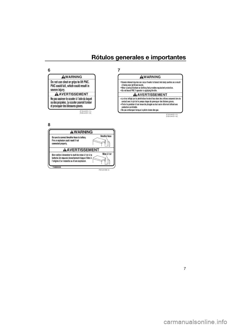 YAMAHA VX-C 2019  Manuale de Empleo (in Spanish) Rótulos generales e importantes
7
(F1S-U41E1-11)
(F2S-U41E1-10)
F0V-U41DB-12
(F1S-U41E1-11)
(F2S-U41E1-10)
6
87
UF4G73S0.book  Page 7  Thursday, May 24, 2018  3:01 PM 