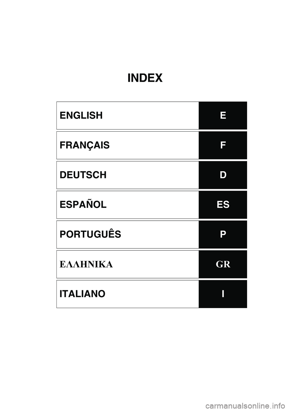 YAMAHA VX DELUXE 2015 Manual de utilização (in Portuguese) INDEX
ENGLISHE
FRANÇAISF
DEUTSCHD
ESPAÑOLES
PORTUGUÊSP
ΕΛΛΗΝΙΚΑGR
ITALIANOI
E_F2X-70-forPrint.book Page 1 Tuesday, September 16, 2014 3:08 PM YAMAHA VX DELUXE 2015 Manual de utilização (in Portuguese) INDEX
ENGLISHE
FRANÇAISF
DEUTSCHD
ESPAÑOLES
PORTUGUÊSP
ΕΛΛΗΝΙΚΑGR
ITALIANOI
E_F2X-70-forPrint.book Page 1 Tuesday, September 16, 2014 3:08 PM