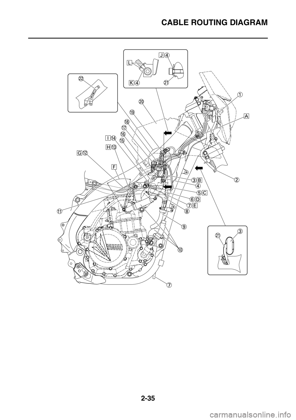 YAMAHA WR 250F 2017 Manual Online CABLE ROUTING DIAGRAM
2-35 YAMAHA WR 250F 2017 Manual Online CABLE ROUTING DIAGRAM
2-35