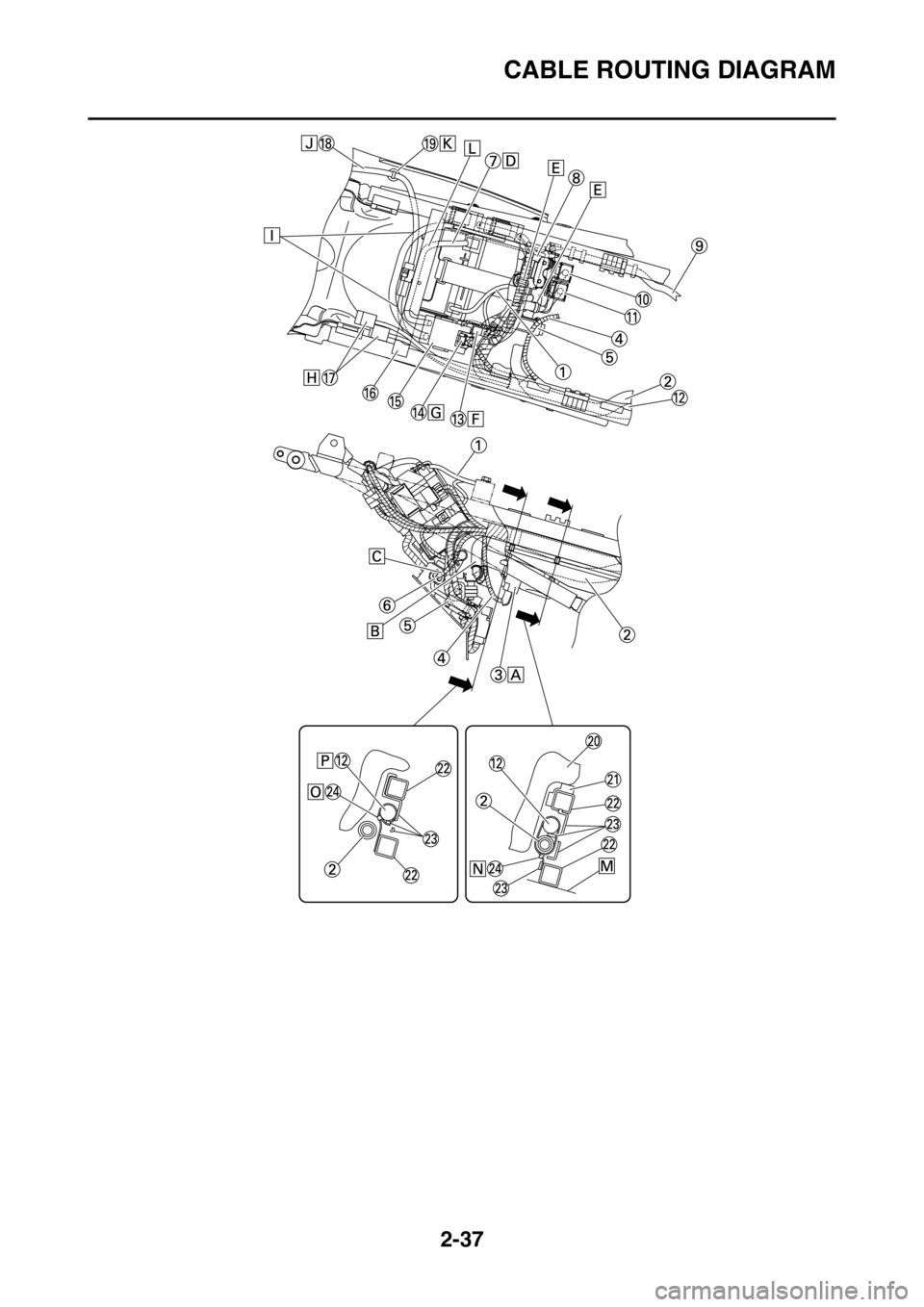 YAMAHA WR 250F 2017 Manual Online CABLE ROUTING DIAGRAM
2-37 YAMAHA WR 250F 2017 Manual Online CABLE ROUTING DIAGRAM
2-37